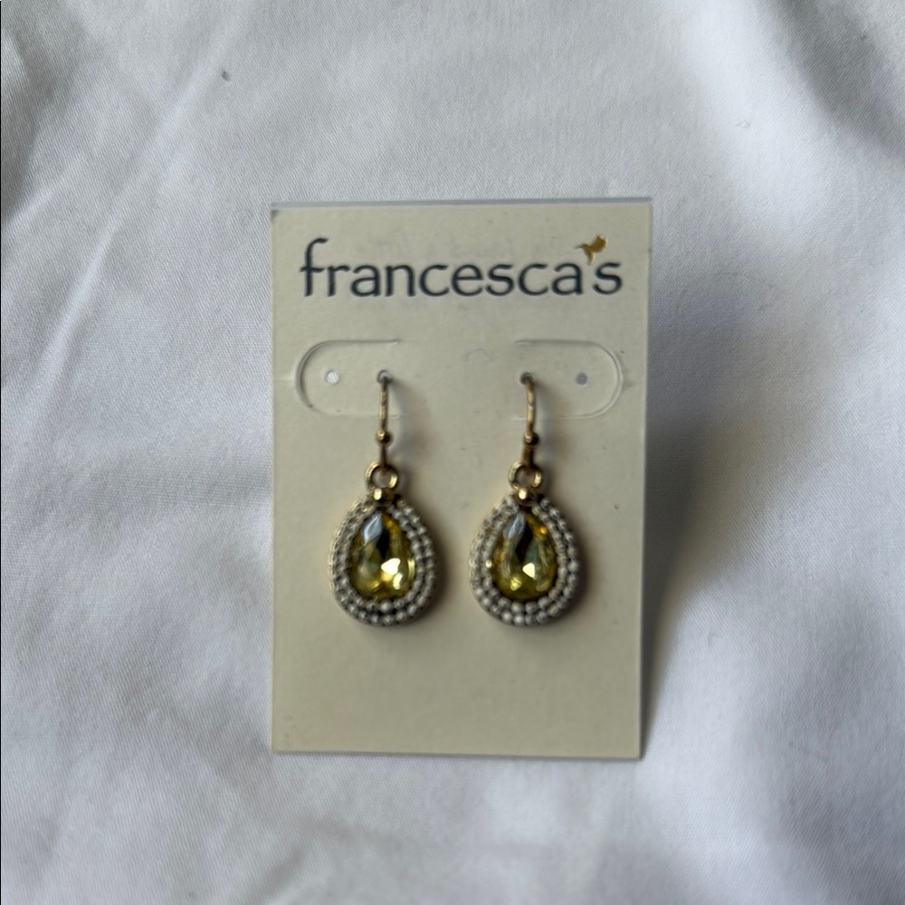 Francesca's Collections Gold and Silver Teardrop Earrings